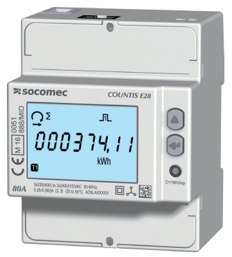 Socomec Socomec COUNTIS E28 - Active-energy meters three-phase - direct 80 A - Modbus TCP MID Modbus TCP template